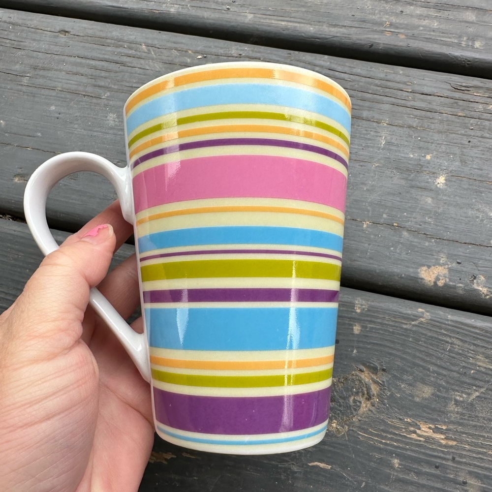 Striped Multicolor Ceramic Mug - Picture 3 of 7